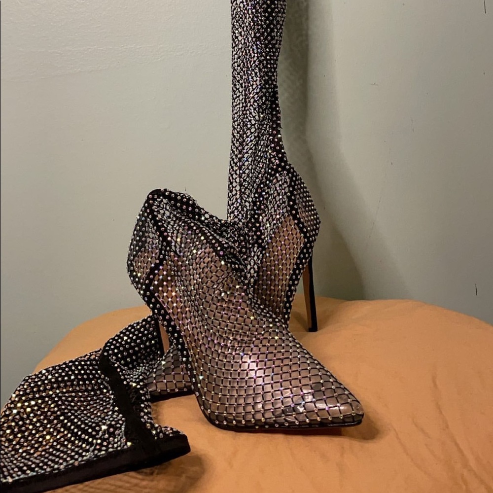 Knee High Rhinestone Boots